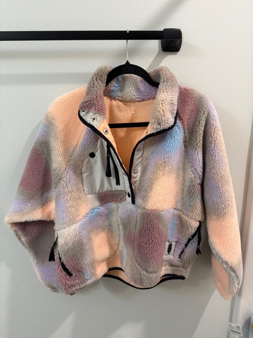 Free People Hit The Slopes Pastel Tie-Dye Teddy Pullover Jacket